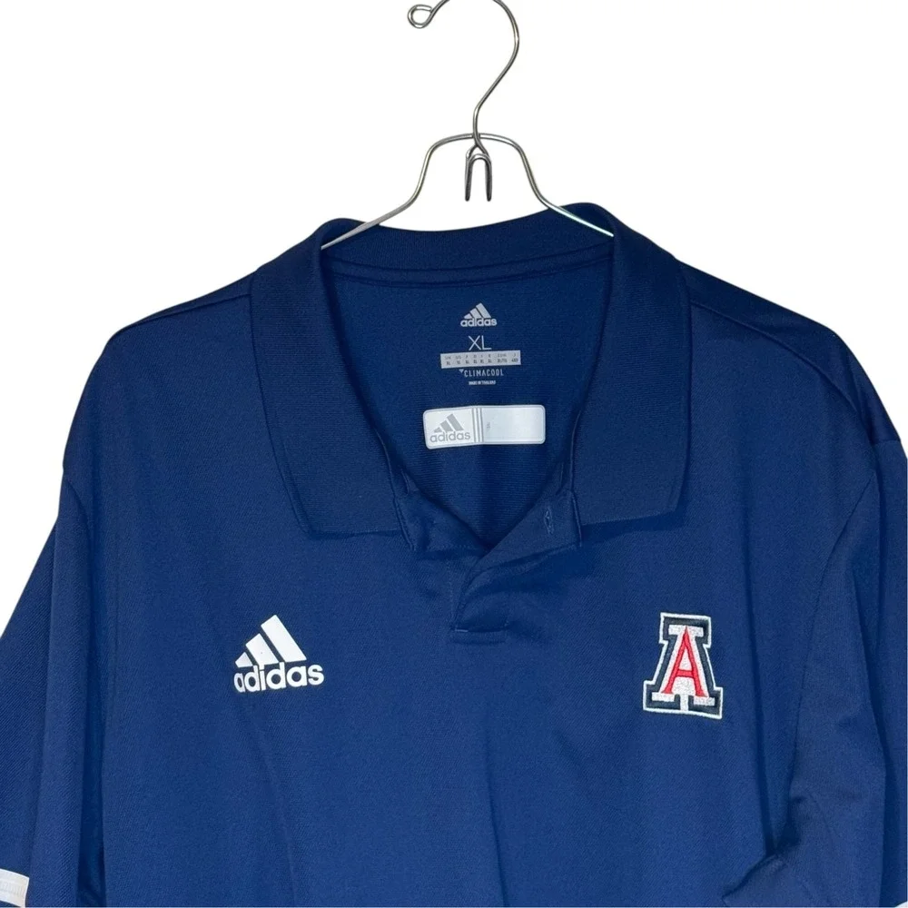 Adidas Mens Shirt Climacool Arizone Wildcats Team Short Sleeve Polo Navy Blue XL